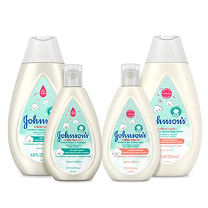 Johnson's Touchably Soft Newborn Baby Gift Set for New Parents, Baby Bath & Skincare Essentials for Newborn Skin, Hypoallergenic, Free of Paraben, Sulfates, and Dyes, 5 Items