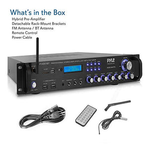Pyle Bluetooth Hybrid Amplifier Receiver - Home Theater Pre-Amplifier with Wireless Streaming Ability, MP3/USB/SD/AUX/FM Radio (3000 Watt)