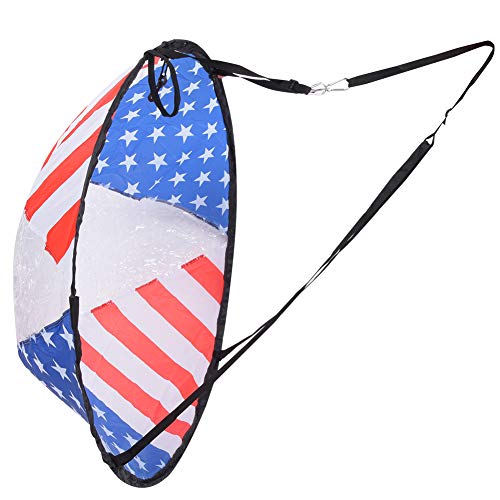 Tgoon Hot Wind Paddle, Foldable 108CM Wind Sail Paddle Flag Pattern with Transparency Window for Canoeing Kayak Sailboat