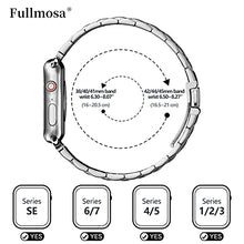 Load image into Gallery viewer, Fullmosa Compatible Apple Watch Band 42mm 44mm 45mm 38mm 40mm 41mm, Stainless Steel iWatch Band for Apple Watch Series 7/6/5/4/3/2/1/SE, 38mm 40mm 41mm Silver
