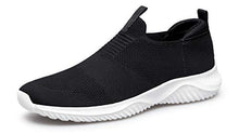 Load image into Gallery viewer, YHOON Women's Walking Shoes Slip on Sneakers - Lightweight Tennis Shoes Sock Sneakers Black White 6

