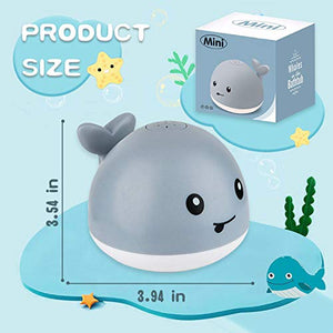 ZHENDUO Baby Bath Toys, Whale Automatic Spray Water Bath Toy, Induction Sprinkler Bathtub Shower Toys for Toddlers Kids Boys Girls, Pool Bathroom Toy for Baby (Gray)