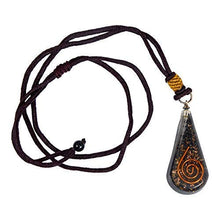 Load image into Gallery viewer, Emotional Body Purification Black Tourmaline Orgone Crystal Tear Drop pendant for Strengthen Immune System - Heart - Self Confidence - Positivity
