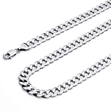 Load image into Gallery viewer, 14k REAL White Gold Solid Men&#39;s 4mm Cuban Concave Curb Chain Necklace with Lobster Claw Clasp - 20&quot;
