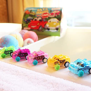 CF Natural Daily Cars Bath Bomb Gift Set with Pull-Back Cars Inside, 6 Pack 7oz Huge Bath Bombs for Kids, Organic Rich Foam and Strong Fizzie Bath Bombs for Chrildren
