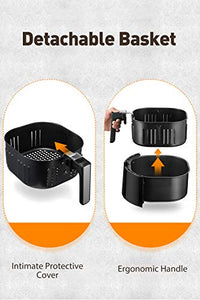 OMORC Habor Air Fryer, 6 Quart Pot & 5.8QT Basket, 1800W Fast Large Hot Air Fryers & Oilless Cooker w/Presets, LED Touchscreen(for Wet Finger)/Roast/Bake/Keep Warm, Suitable for Dishwasher, Nonstick