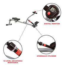 Load image into Gallery viewer, Sunny Health &amp; Fitness SF-RW1205 Rowing Machine Rower w/ 12 Level Adjustable Resistance, Digital Monitor and 220 LB Max Weight
