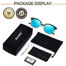 Load image into Gallery viewer, Joopin Semi Rimless Polarized Sunglasses Women Men Retro Brand Sun Glasses (Retro Leopard Blue)
