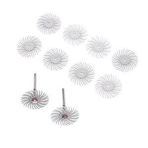 10Pcs 2500 Grit Radial Bristle Disc Brush Assortment Polisher Mandrel Wood Jewelry Ect-8 Grit +2Pcs Mandrel