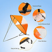 Load image into Gallery viewer, VGEBY1 Wind Sail, PVC Foldable Board Wind Sail Wind Paddle with Transparent Window for Kayak Canoes Inflatables Boats (Orange)
