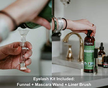 Load image into Gallery viewer, Cliganic USDA Organic Castor Oil, 100% Pure (8oz with Eyelash Kit) - For Eyelashes, Eyebrows, Hair &amp; Skin | Natural Cold Pressed Unrefined Hexane-Free | DIY Carrier Oil | Cliganic 90 Days Warranty
