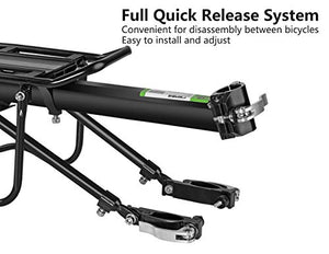 ROCKBROS Bike Bicycle Cargo Rack Rear Bike Rack for Back of Bike Carrier Rack with Fender Quick Release Mountain Road Bicycle Rear Racks 110-165 lbs Capacity Universal