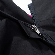 Load image into Gallery viewer, perfectCOCO Women&#39;s Plus Size Sport Jacket Waterproof Hoodie Hat Detachable Breathable Sport Outdoor Stand Collar Coat Black
