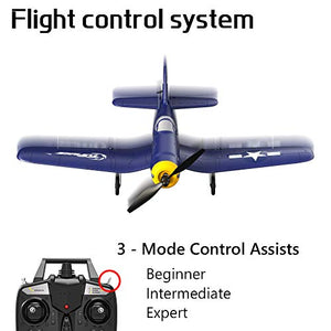 Top Race Double Airplane Pack Remote Control Airplanes War Plane Corsair F4U + Stunt Flying Plane TR-C385 Advanced with Propeller Saver