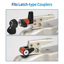 Load image into Gallery viewer, METOWARE Trailer Coupler Lock, 1/4” Dia, 3/4” Span Heavy-Duty Steel Trailer Tongue Lock for Tow Boat RV Truck Car&#39;s Coupler with Anti-Rattle Rubber Rings (1 Pack)
