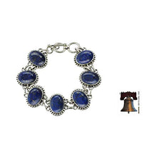 Load image into Gallery viewer, NOVICA Lapis Lazuli .925 Sterling Silver Link Bracelet, 7.75", Heavenly Love'
