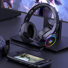 Load image into Gallery viewer, Gaming Headset PC Headphones Over-Ear with Microphone 3.5mm Audio Jack RGB LED Lights for PS4 PS5 Xbox One Computer, Applicable Various Head Types (Adapter Not Included)
