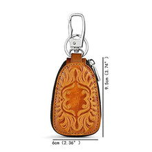 Load image into Gallery viewer, WU Men Women Genuine Leather Car Key Holders Housekeeper for Men Retro Multifunctional Home Keychain Case Female Key Wallet
