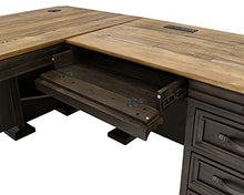 Load image into Gallery viewer, Martin Furniture IMSA684R-KIT Executve L-Desk &amp; Return with Solid Wood Plank Tops, Fully Assembled, Brown
