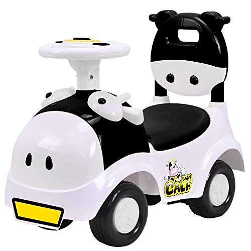 POCO DIVO Baby Calf 3-in-1 Walker Low-seat Ride On Toy Sliding Car Pushing Cart with Sound - Black/White