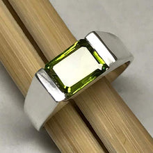 Load image into Gallery viewer, Genuine 2ct Green Peridot 925 Sterling Silver Men&#39;s Ring Size 7.75, 8, 9.75, 10, 10.75, 11, 11.75, 12, 12.5, 12.75, 13

