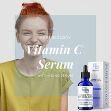 Load image into Gallery viewer, Pure Biology "C+" Vitamin C Serum (30%) with Hyaluronic Acid, Witch Hazel, Vitamin E &amp; Breakthrough Anti Aging, Anti Wrinkle Complex – Lighten Dark Spots, Acne Scars – Men &amp; Women
