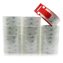 Load image into Gallery viewer, 12 Rolls Clear Packing Tape Rolls with Free Dispenser, Heavy Duty Refill Tape for Shipping Moving and Packaging, 2.4Mil 1.88 Inch x 60 Yard, BOMEI PACK
