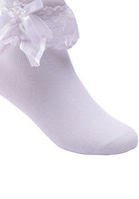 Load image into Gallery viewer, 3 Pack Little Girls Cotton Lace Ruffle Princess Style Dress Socks(2T-12T)
