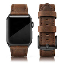 Load image into Gallery viewer, EDIMENS Leather Bands Compatible with Apple Watch 45mm 42mm 44mm Band Men Women, Vintage Genuine Leather Wristband Replacement Band Compatible for Apple Watch iwatch Series 7 6 5 4 3 2 1, SE Sports Retro Walnut
