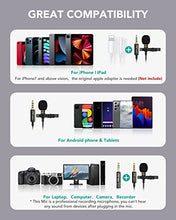 Load image into Gallery viewer, PoP voice Professional Lavalier Lapel Microphone Omnidirectional Condenser Mic for iPhone Android Smartphone,Recording Mic for Youtube,Interview,Video
