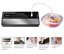 Load image into Gallery viewer, GERYON Vacuum Sealer Machine, Automatic Food Sealer for Food Savers w/Starter Kit|Led Indicator Lights|Easy to Clean|Dry &amp; Moist Food Modes| Compact Design (Silver)
