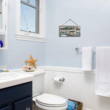 Load image into Gallery viewer, Printed Wood Plaque Sign Wall Hanging Welcome Sign Please Seat yourself Wall Art Sign Size 11.5" x 6" (Blue-Black)
