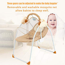 Load image into Gallery viewer, Rocking Cradle Baby Bassinet-Automatic Baby Basket Electric Rocking Multifunction Baby Swing Cradle Bed,Portable Bassinet Cradle Infant-to-Toddler Rocker with Remote , Music, Adjustable Speed(Khaki)
