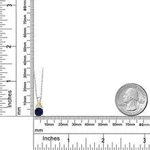 Load image into Gallery viewer, Gem Stone King 925 Sterling Silver and 10K Yellow Gold Cushion Blue Sapphire and White Lab Grown Diamond Pendant Necklace For Women (1.32 Cttw, with 18 Inch Chain)
