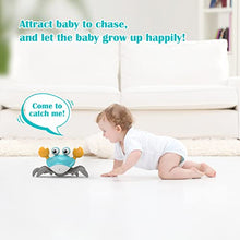 Load image into Gallery viewer, Adebena Sensing Crawling Crab, Tummy Time Baby Toys with Music Sounds &amp; Lights, Fun Early Development Walking Dancing Crab Toy, Infant Birthday Gifts for Babies Boys Girls Toddlers, USB Rechargeable
