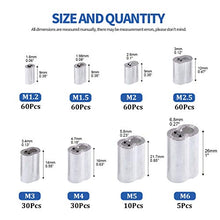 Load image into Gallery viewer, Glarks 315-Pieces 8 Sizes Aluminum Crimping Loop Sleeve Double Barrel Ferrule for Wire Rope and Cable Line End Assortment Kit - M1.2-M6
