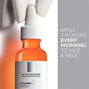 La Roche-Posay Pure Vitamin C Face Serum with Hyaluronic Acid & Salicylic Acid. Anti Aging Face Serum for Wrinkles & Uneven Skin Texture to Visibly Brighten & Smooth. Suitable for Sensitive Skin