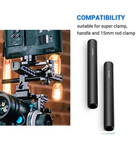 Load image into Gallery viewer, SMALLRIG 4 Inches (10 cm) Black Aluminum Alloy 15mm Rod with M12 Female Thread, Pack of 2 – 1049
