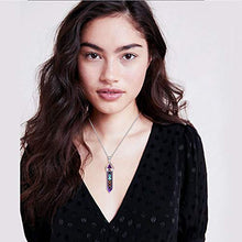 Load image into Gallery viewer, ASTRYAS Healing Crystal Pendant Men&#39;s and Women&#39;s 7 Chakra Balanced Gemstone Necklace with 18&quot; Stainless Steel Chain Strap Gift Box - Amethyst
