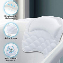 Load image into Gallery viewer, Beautybaby Anti-mold Bathtub Spa Pillow[2020 Upgraded] Bath Pillows for tub, with Non-Slip 8 Large Strong Suction Cups, Free Machine Washable Bag
