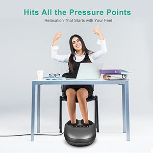 Medcursor Foot Massager Machine with Heat, Shiatsu Deep Kneading Massage, Multi-Level Settings, Air Pressure, Electric Muscle Roller Feet Massager, Fits Feet Up to Size 11