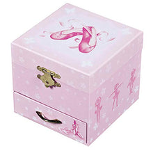 Load image into Gallery viewer, Trousselier - Ballerina - Photoluminescent Musical Cube Box - Glow in The Dark - Ballerina Shoes - Pink
