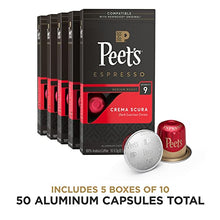Load image into Gallery viewer, Peet&#39;s Coffee Espresso Capsules Crema Scura, Intensity 9, 50 Count Single Cup Coffee Pods Compatible with Nespresso Original Brewers
