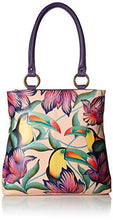 Load image into Gallery viewer, Anna by Anuschka Women's Genuine Leather Large Classic Shopper | Hand Painted Original Artwork | Tropical Toucan, One Size
