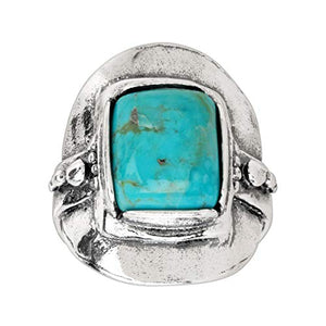 Silpada 'Buckle' Compressed Turquoise Ring in Sterling Silver, Size 10