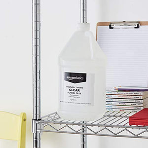 Amazon Basics All Purpose Washable School Clear Liquid Glue - Great for Making Slime, 1 Gallon Bottle