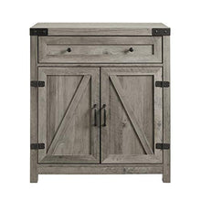 Load image into Gallery viewer, Walker Edison Furniture Company Farmhouse Barn Door Wood Accent Cabinet Entryway Bar Storage Entry Table Living Dining Room, 30 Inch, Grey Wash
