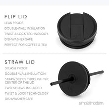 Load image into Gallery viewer, Simple Modern Classic Insulated Tumbler with Straw and Flip Lid Stainless Steel Water Bottle Iced Coffee Travel Cup, 24oz Lid &amp; Flip, Midnight Black
