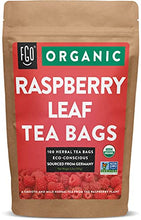 Load image into Gallery viewer, Organic Red Raspberry Leaf Tea Bags | 100 Tea Bags | Eco-Conscious Tea Bags in Kraft Bag | Raw from Germany | by FGO
