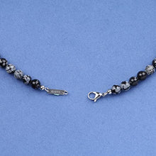 Load image into Gallery viewer, GAVU Handcrafted Men's Healing Crystal Snowflake Obsidian Necklace 24"
